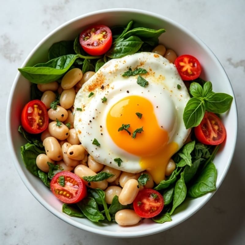 White Bean and Mozzarella Bowl with Crispy Garlic Topping