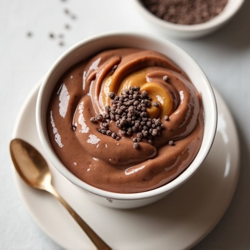 Silky Chocolate Protein Pudding with Almond Butter Swirl