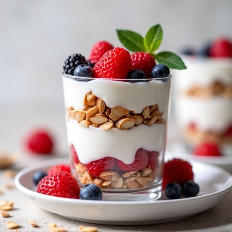 Greek Yogurt Protein Parfait with Mixed Berries