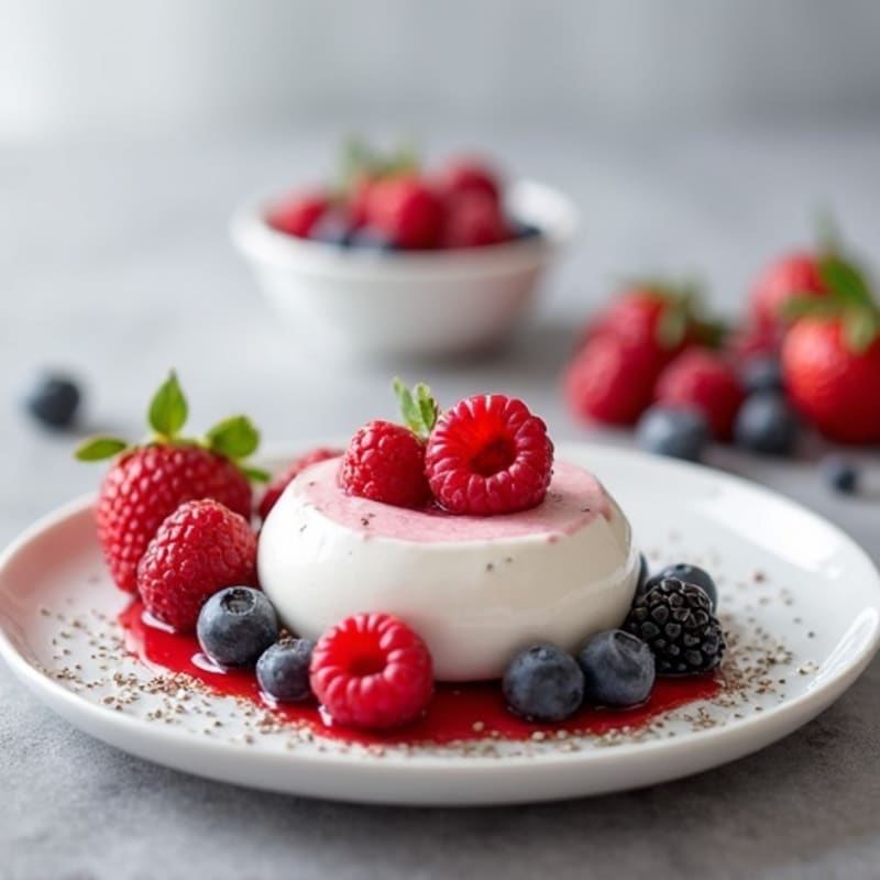 Silky Greek Yogurt Protein Mousse with Mixed Berries