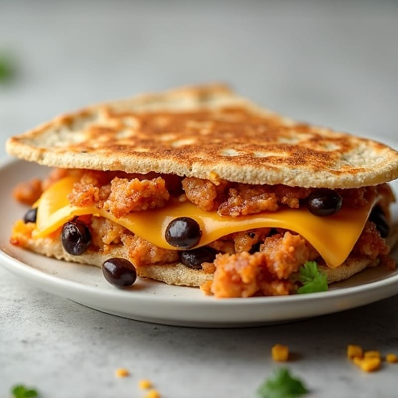 Crispy Chicken and Black Bean Whole Wheat Quesadilla