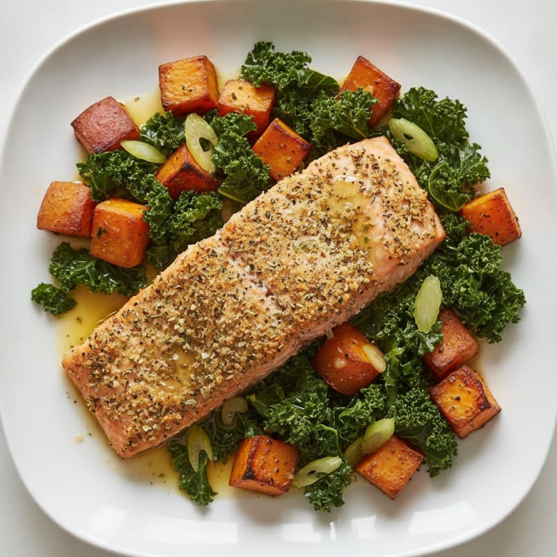 Herb-Crusted Salmon with Roasted Vegetables