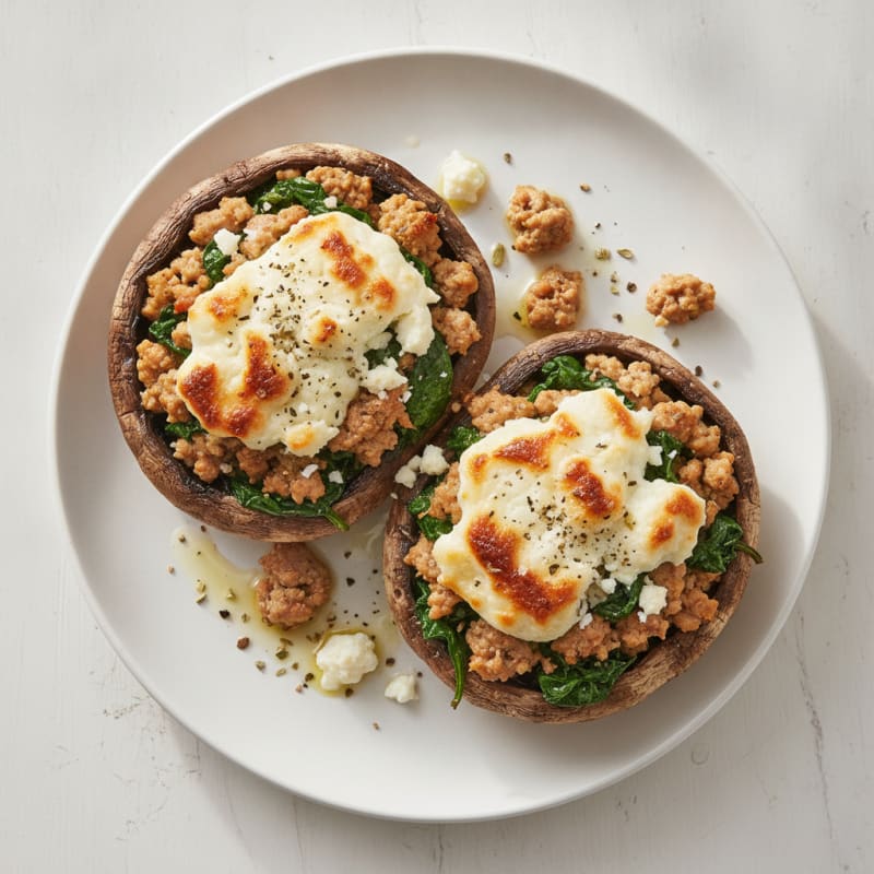 Herb & Cheese Stuffed Portobello Mushrooms