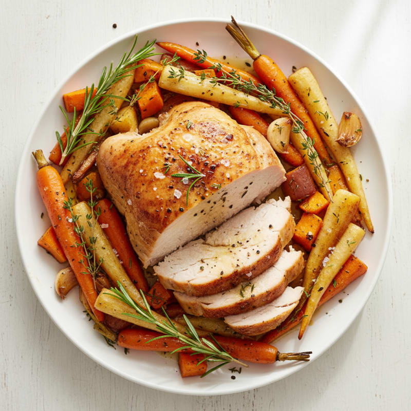 Herb-Roasted Turkey with Root Vegetables