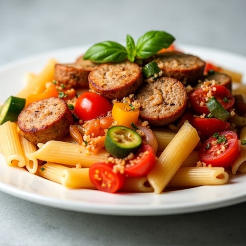 Hearty Lean Sausage and Vegetable Ragu with Whole Wheat Pasta