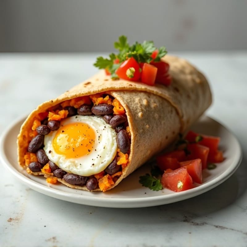 Protein-Packed Sweet Potato Black Bean Breakfast Burrito