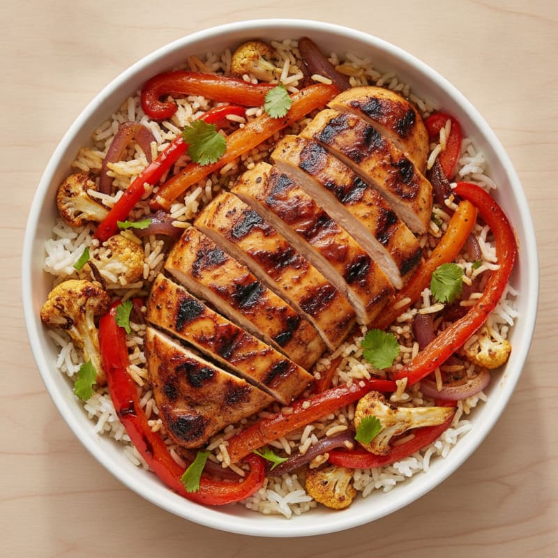 Spicy Indian Grilled Chicken Bowl