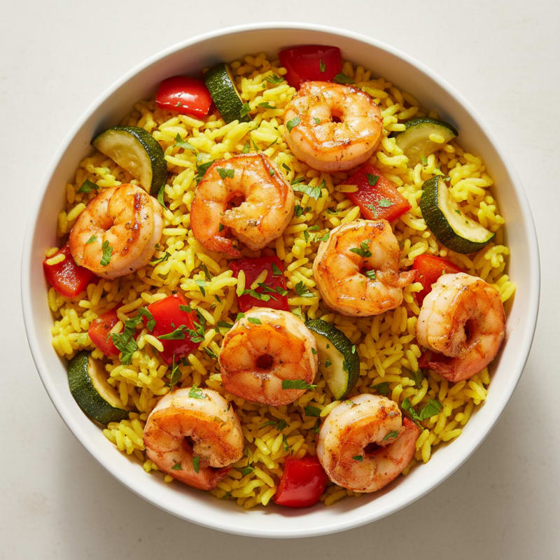 Saffron Yellow Rice with Roasted Vegetables