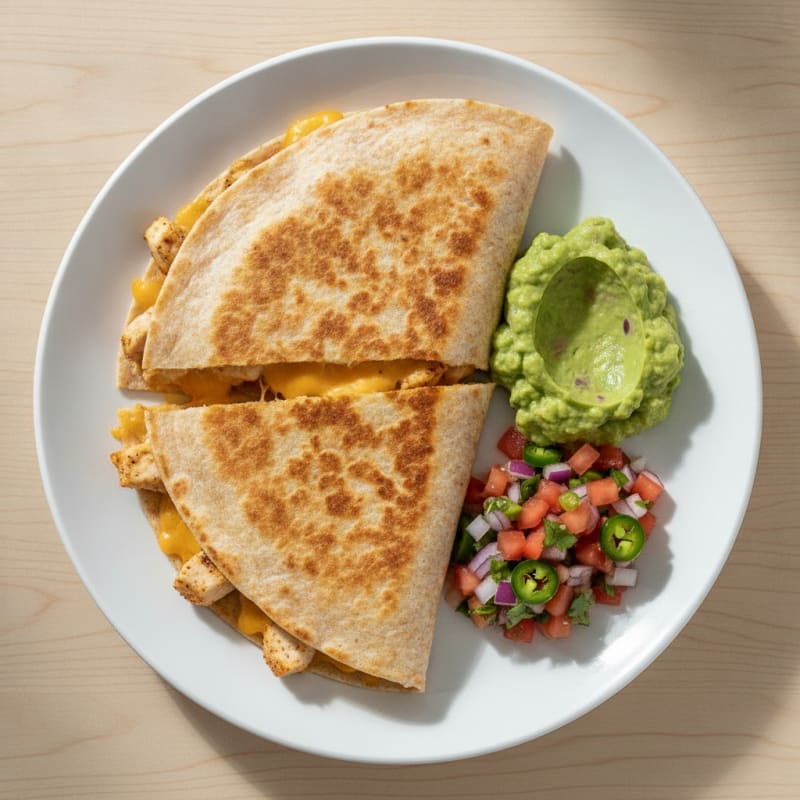 Chicken Quesadilla with Pico and Guacamole