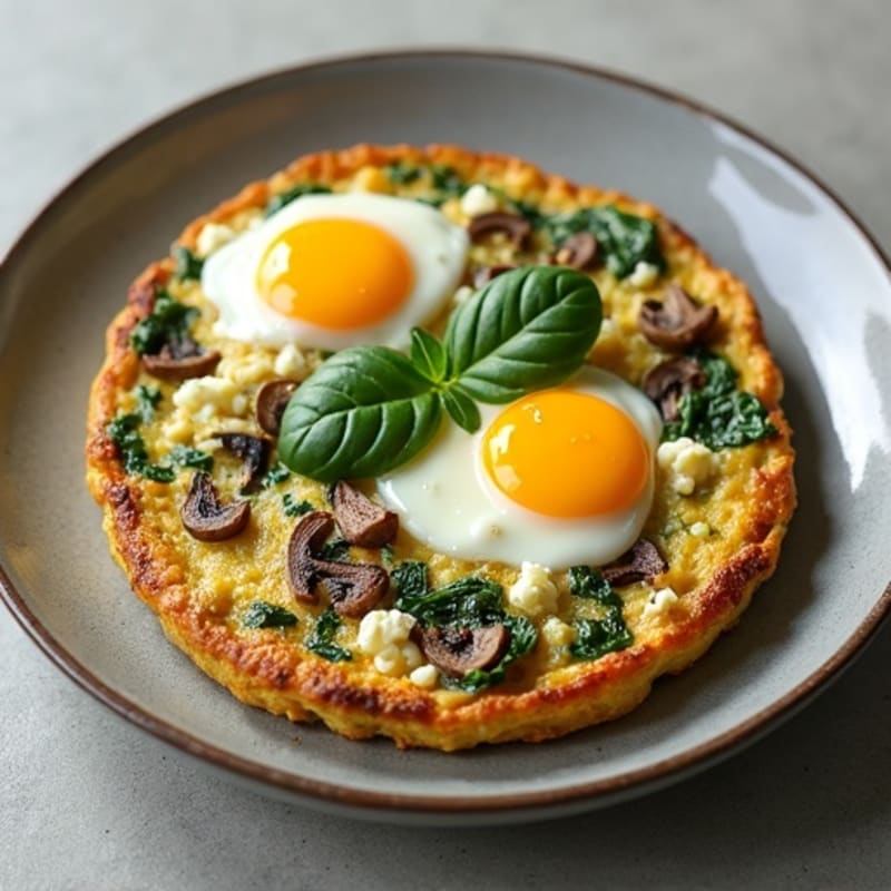 Herb-Roasted Mushroom and Spinach Frittata