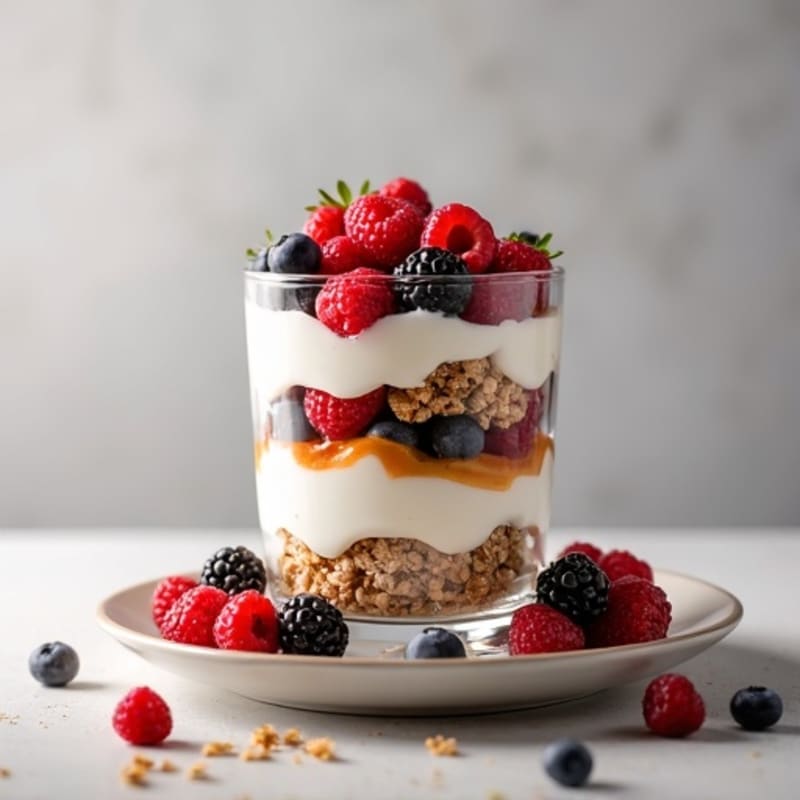 Greek Yogurt Protein Parfait with Mixed Berries
