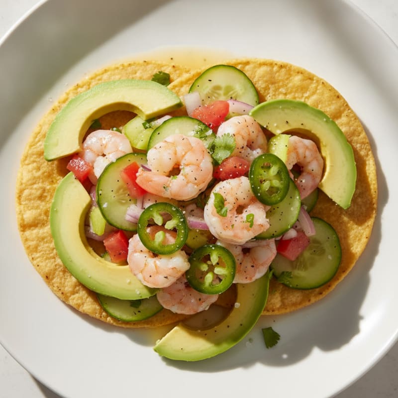 Citrus Marinated Ceviche Tostadas with Avocado