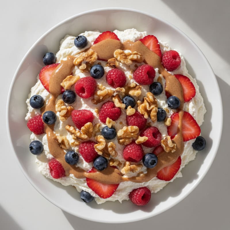 Greek Yogurt Protein Mousse with Mixed Berries