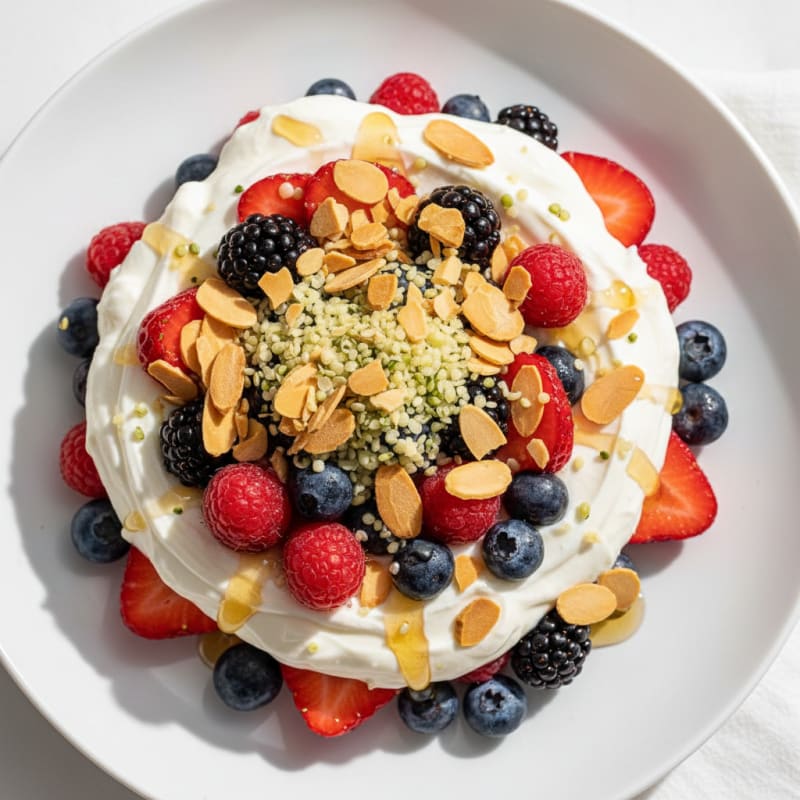 Greek Yogurt Protein Parfait with Mixed Berries