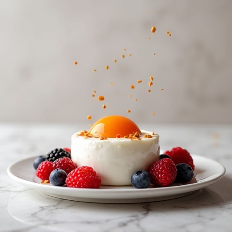 Greek Yogurt Protein Mousse with Mixed Berries