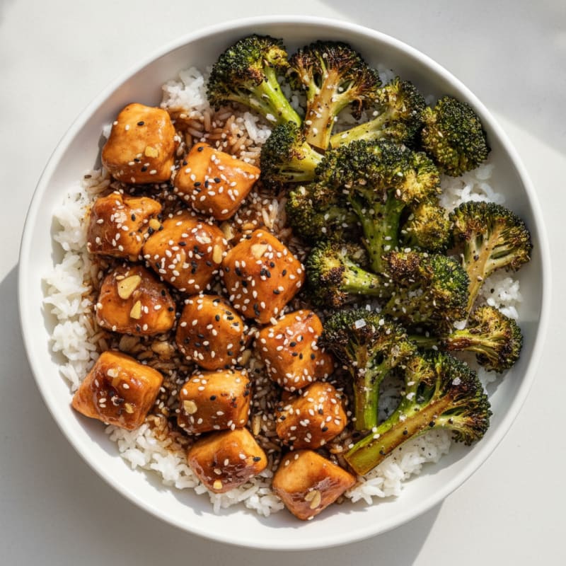 Chicken Teriyaki Bowl with Roasted Broccoli