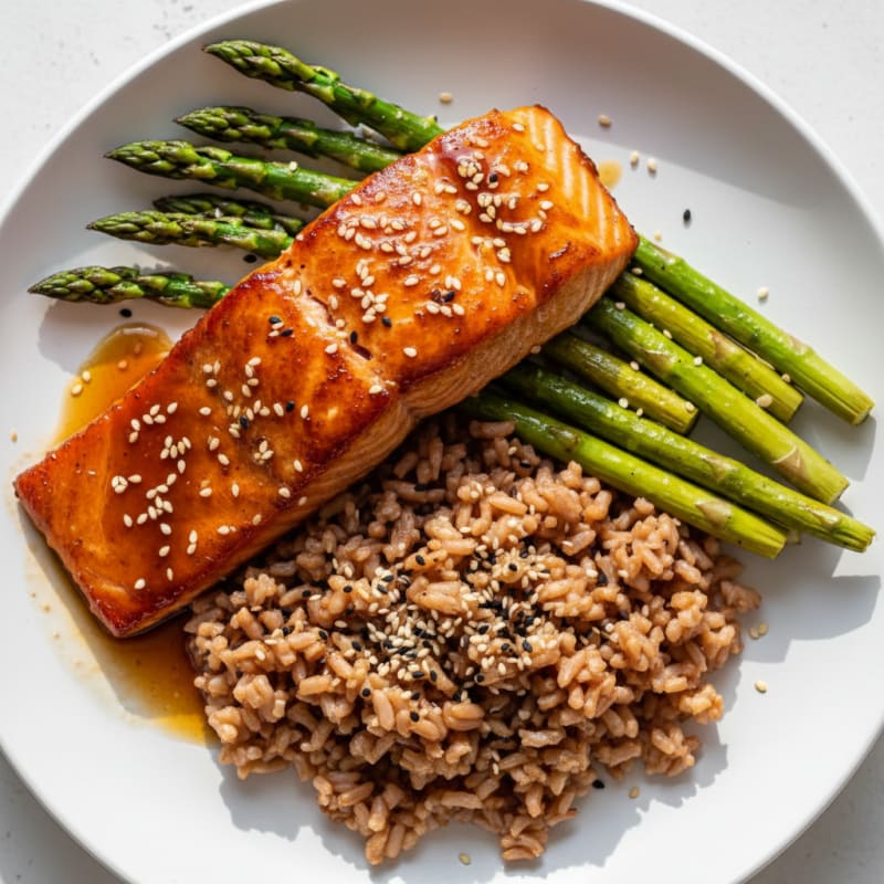 Teriyaki Glazed Salmon with Roasted Asparagus