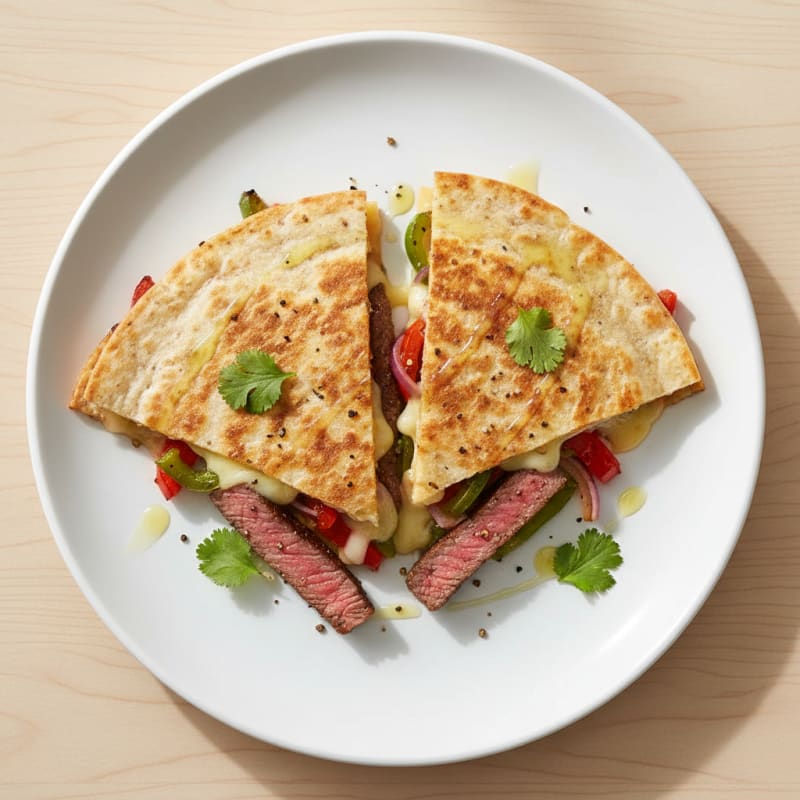 Pan-Seared Steak and Pepper Quesadillas