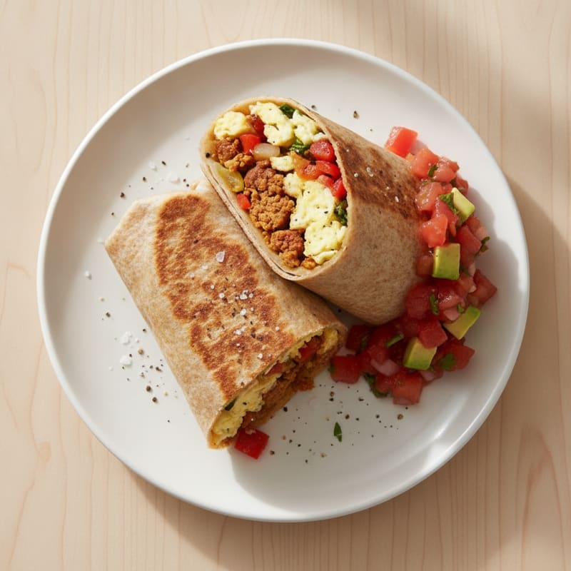 Loaded Breakfast Burrito with Chorizo