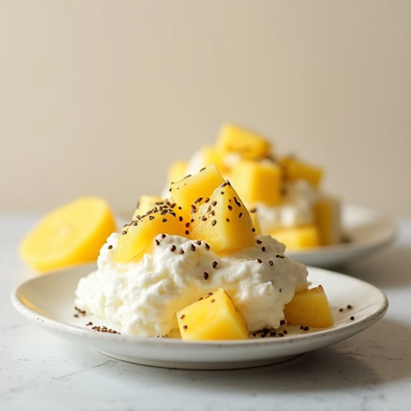 Cottage Cheese with Pineapple and Chia Seeds