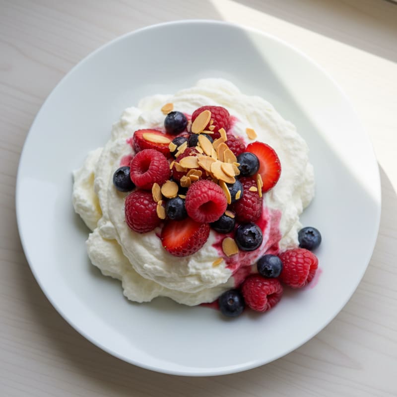 Greek Yogurt Protein Mousse with Mixed Berries