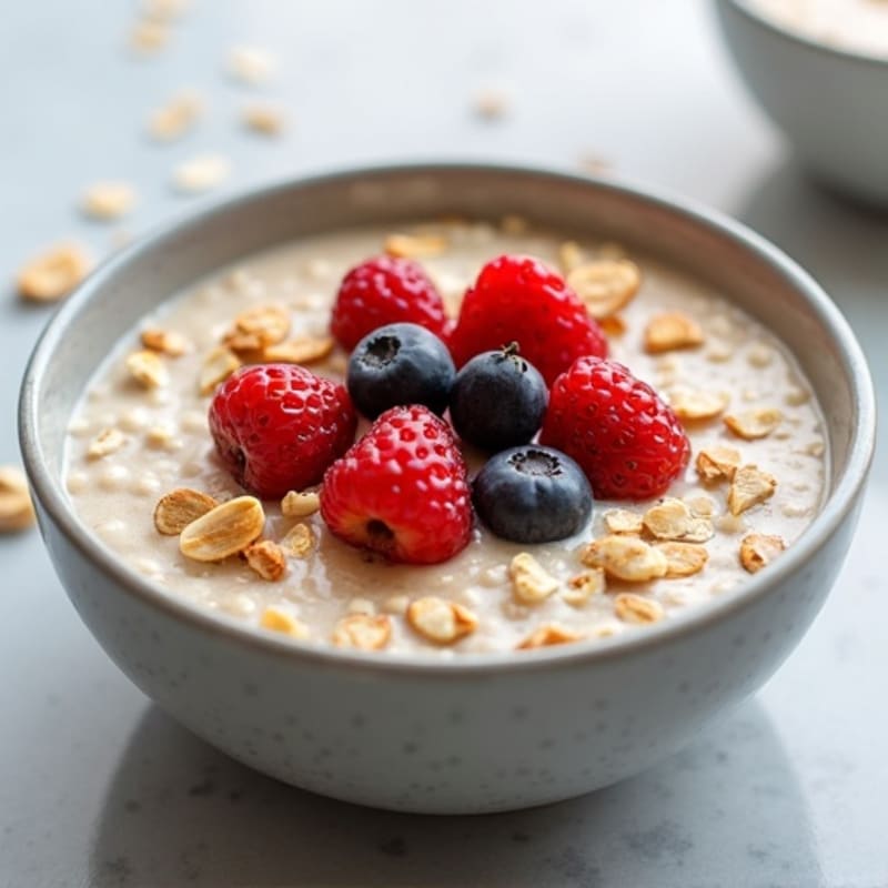 Creamy Protein Oatmeal with Berries and Nuts