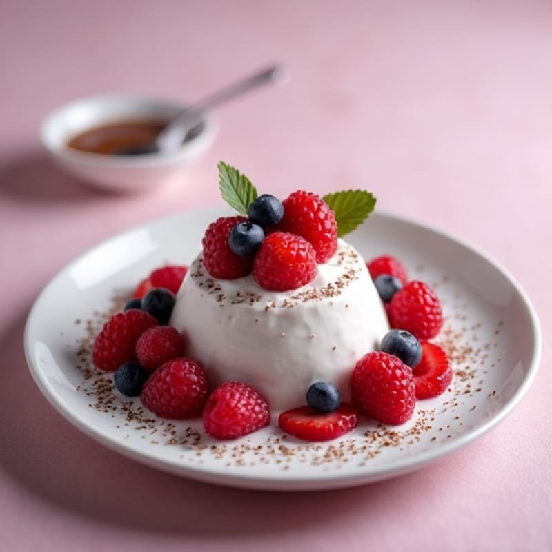 Silky Greek Yogurt Protein Mousse with Mixed Berries