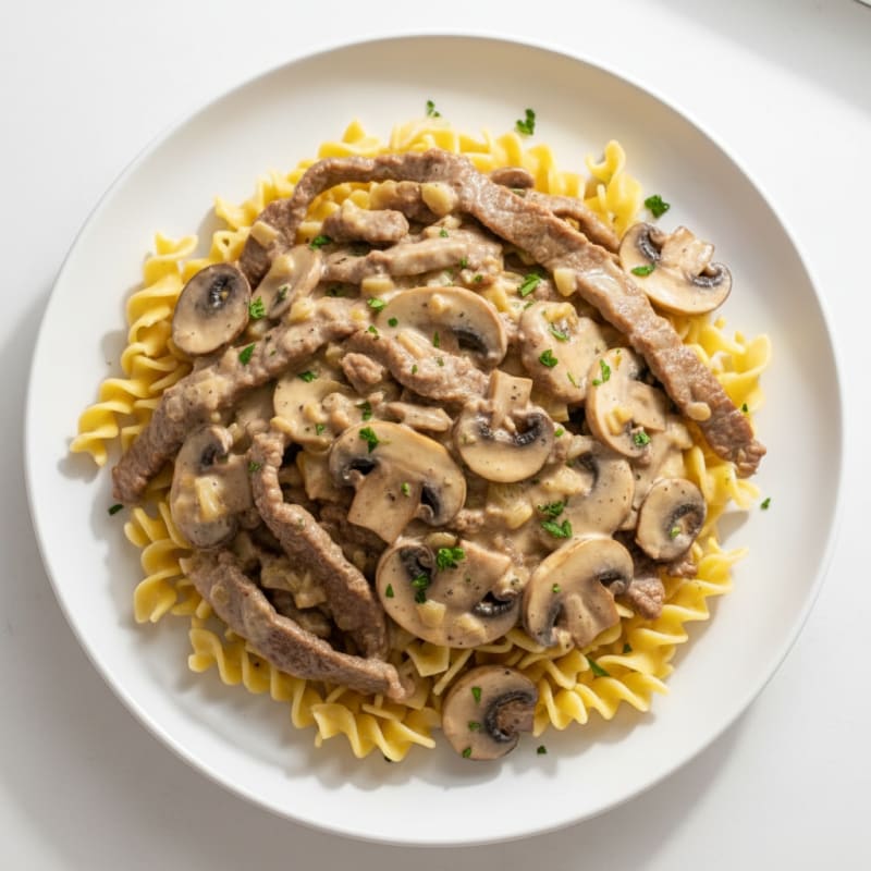Classic Beef Stroganoff with Egg Noodles
