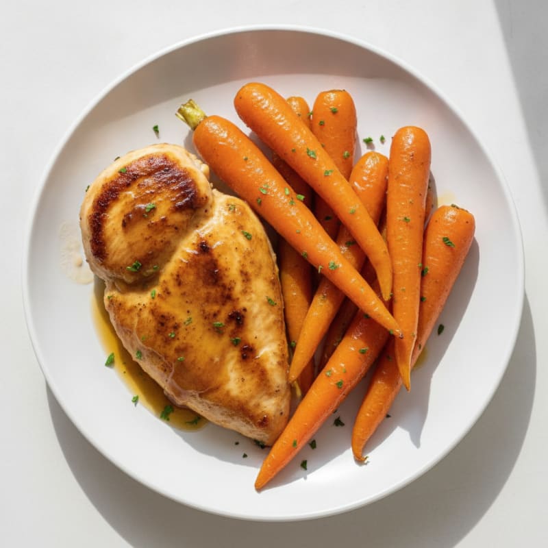 Honey-Garlic Glazed Chicken with Roasted Carrots