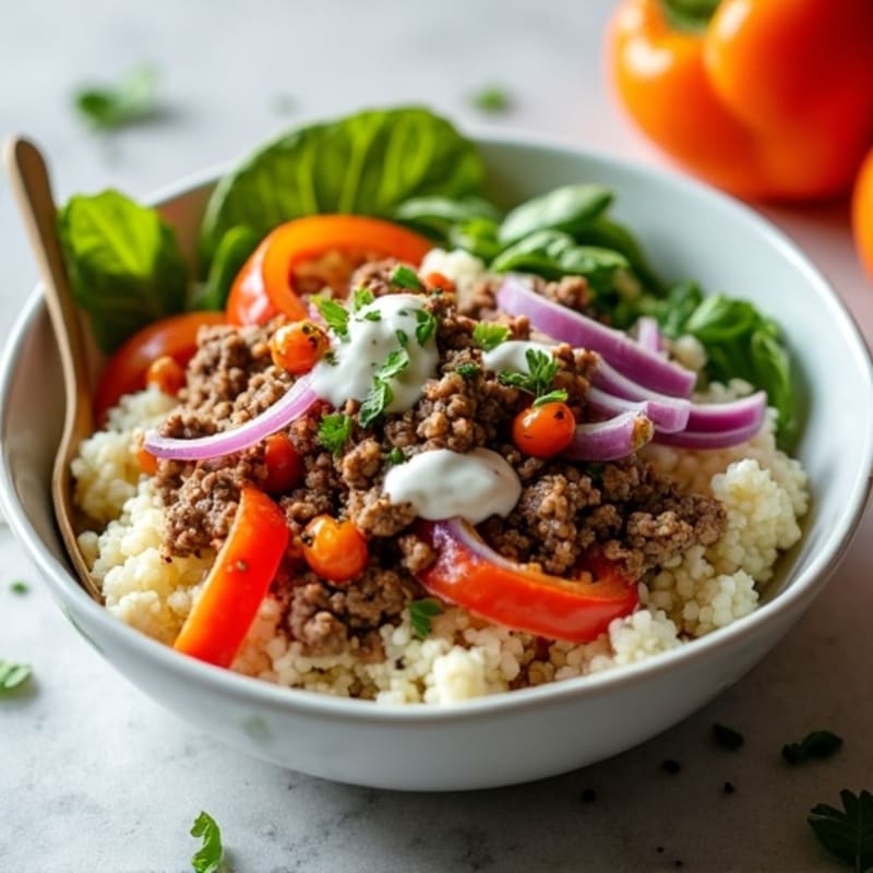Seasoned Ground Beef Bowl with Special Sauce