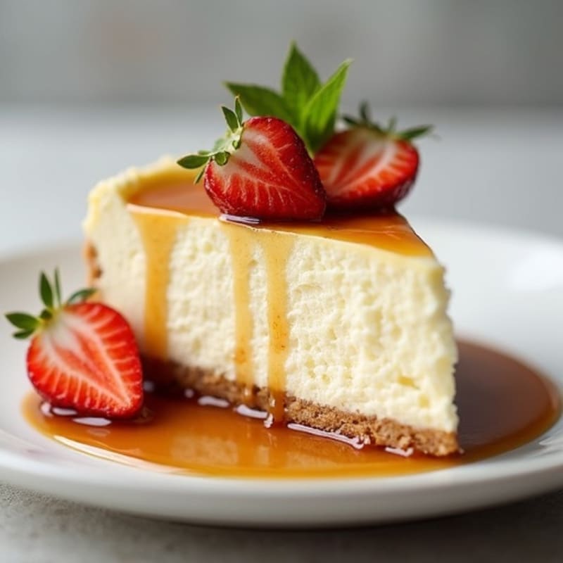 Protein-Packed Greek Yogurt Cheesecake with Date Caramel Drizzle