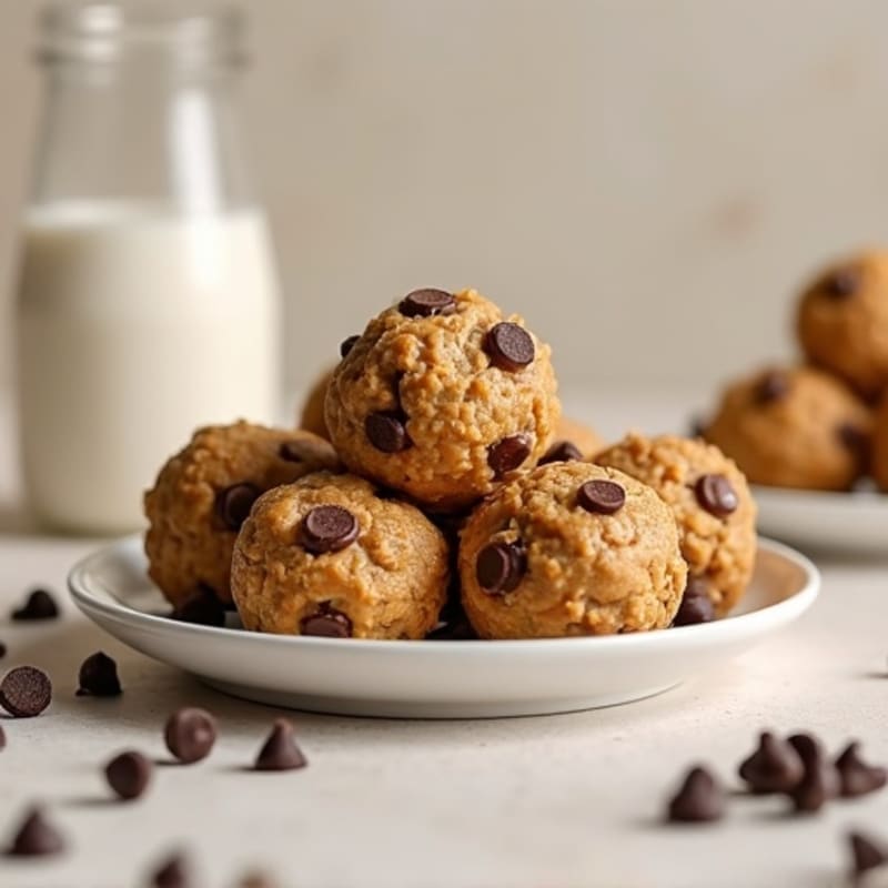High-Protein No-Bake Peanut Butter Chocolate Chip Cookie Dough Bites
