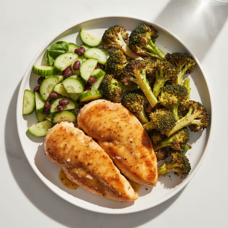 Air Fryer Tangy Chicken and Roasted Broccoli