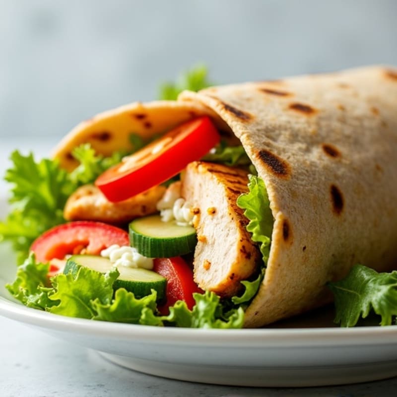 Fresh Grilled Chicken and Crunchy Vegetable Wrap