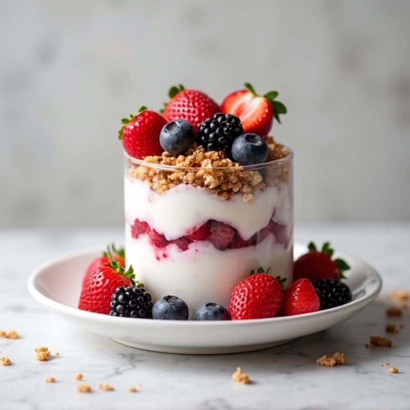 Greek Yogurt Protein Parfait with Mixed Berries