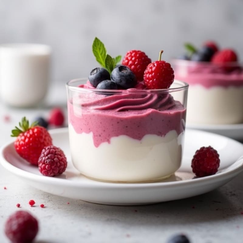 Silky Greek Yogurt Protein Mousse with Berries