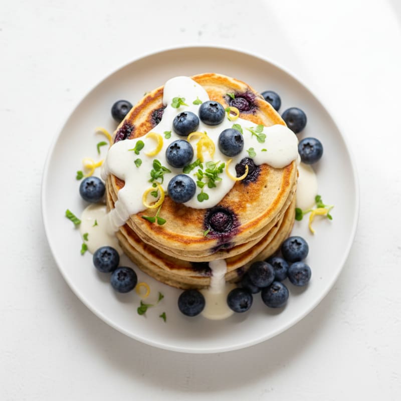 Blueberry Ricotta Protein Pancakes