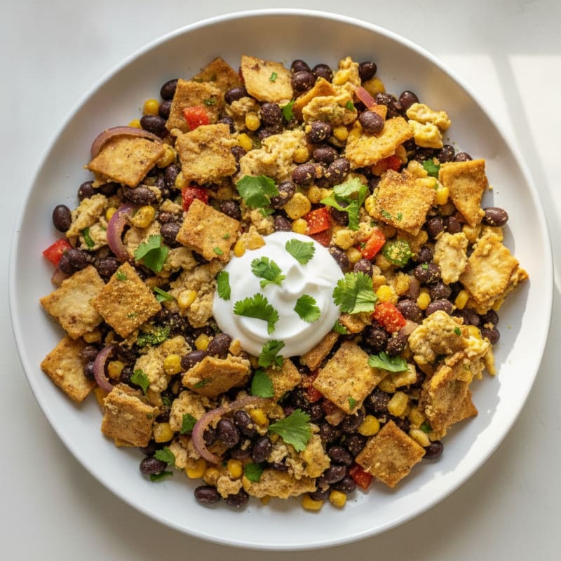 Black Bean and Corn Tortilla Scramble