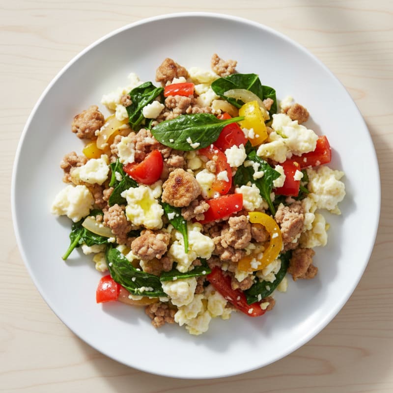 Egg White Veggie Scramble with Lean Turkey