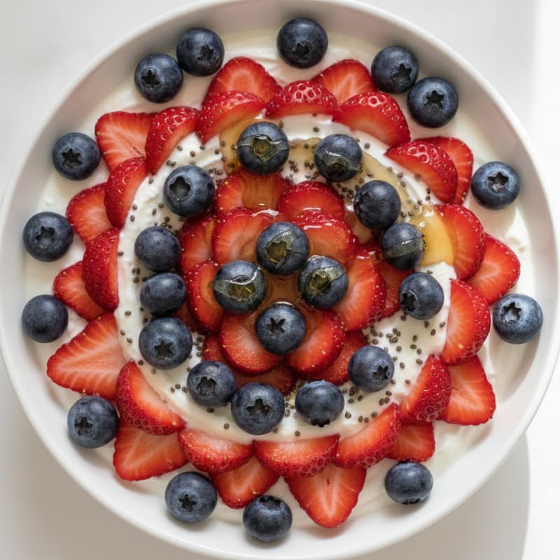 Greek Yogurt Parfait with Fresh Berries and Chia
