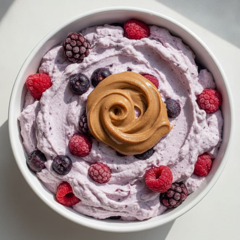 Greek Yogurt Protein Mousse with Mixed Berries