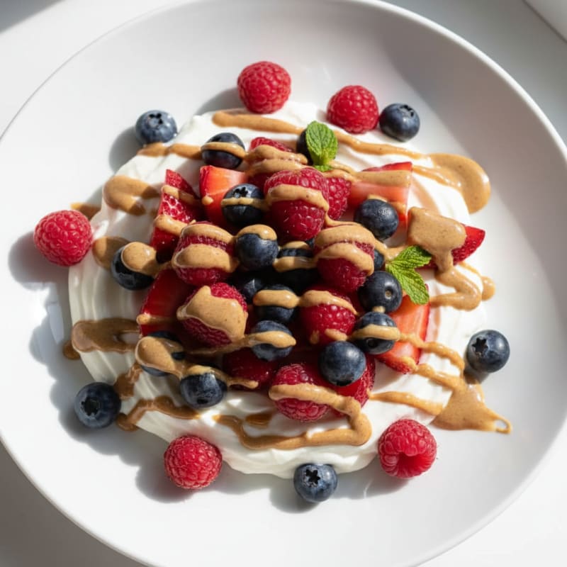Silky Greek Yogurt Protein Pudding with Mixed Berries