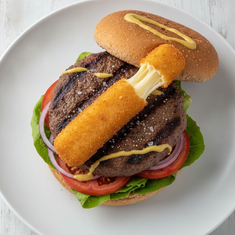 Mozzarella Stick Beef Burger