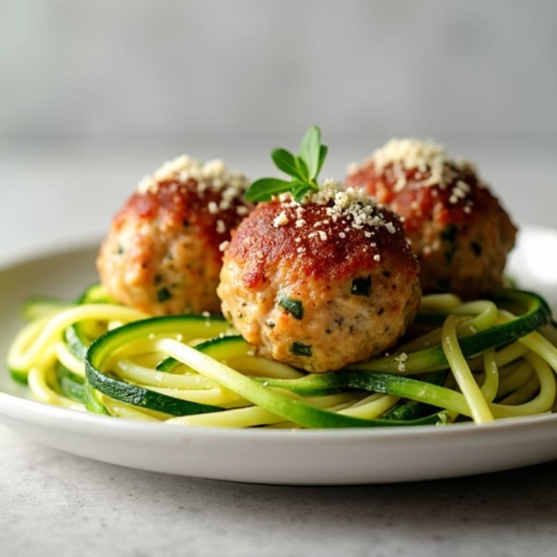 Lean Turkey Zucchini Noodle Meatballs