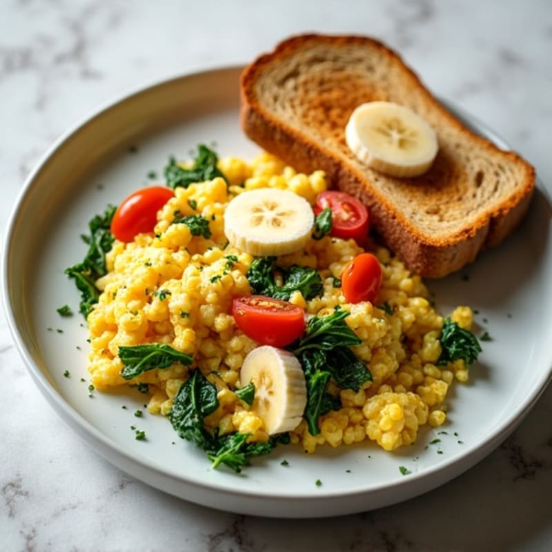 Egg White and Cottage Cheese Scramble with Spinach