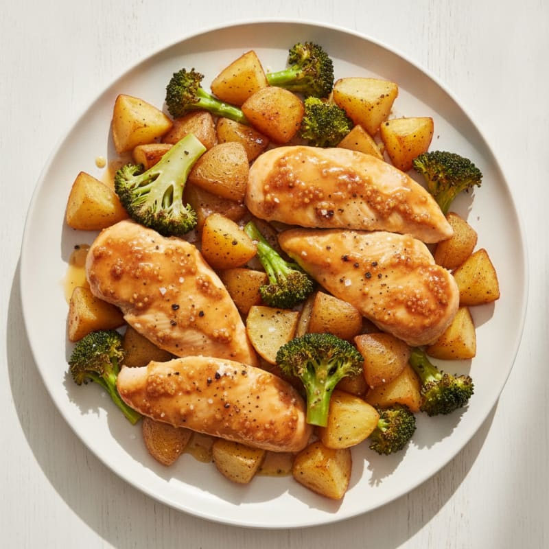 Sheet Pan Honey-Mustard Chicken with Roasted Vegetables
