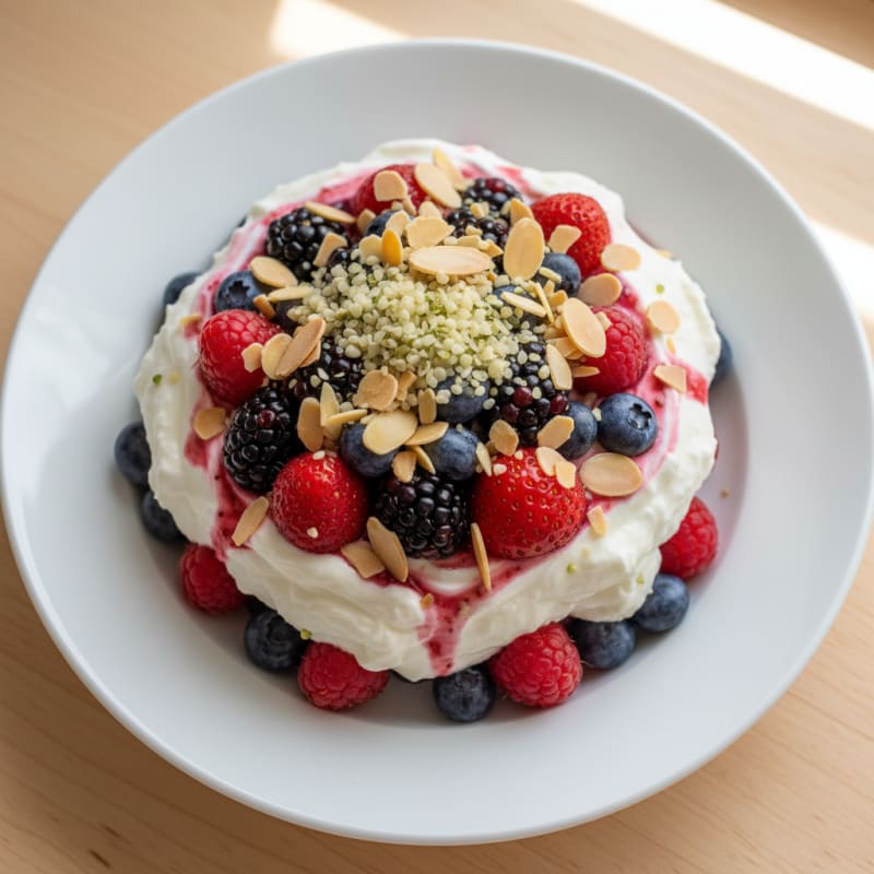 Greek Yogurt Protein Parfait with Mixed Berries