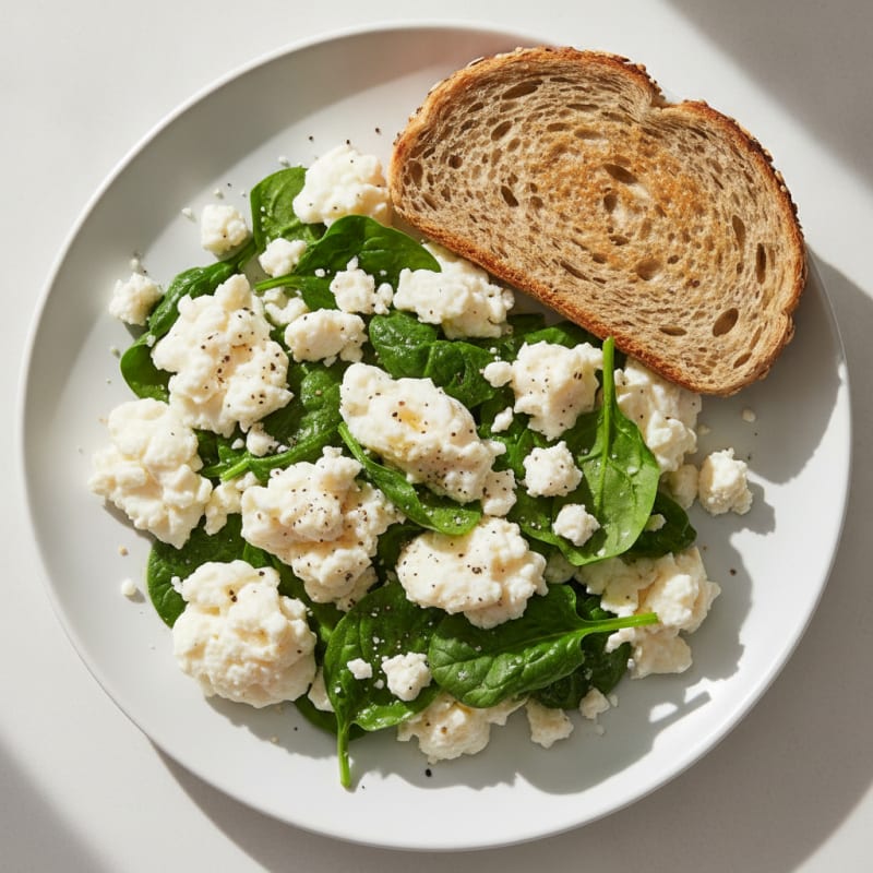 Egg White Scramble with Spinach and Feta