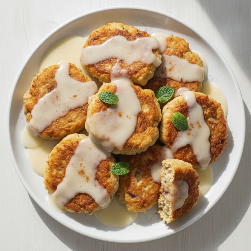 Sweet Banana Fritters with Vanilla Glaze