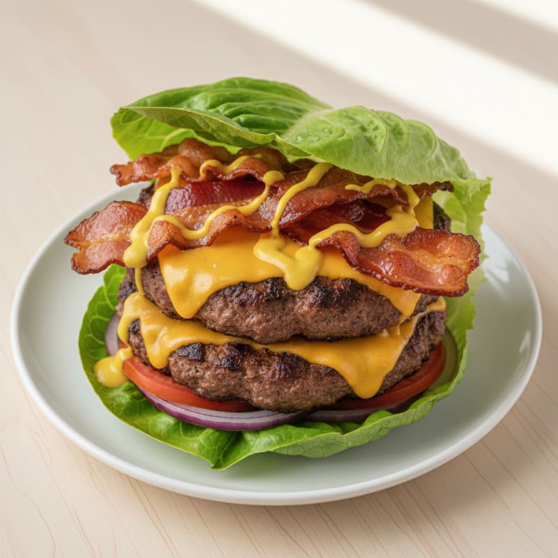 Crispy Double Bacon Cheeseburger Delight